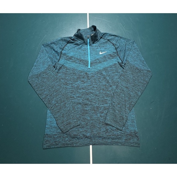 Nike 1/4 Zip Pullover Mens Medium Blue Running‎ Element Workout Training Tech - Picture 1 of 14